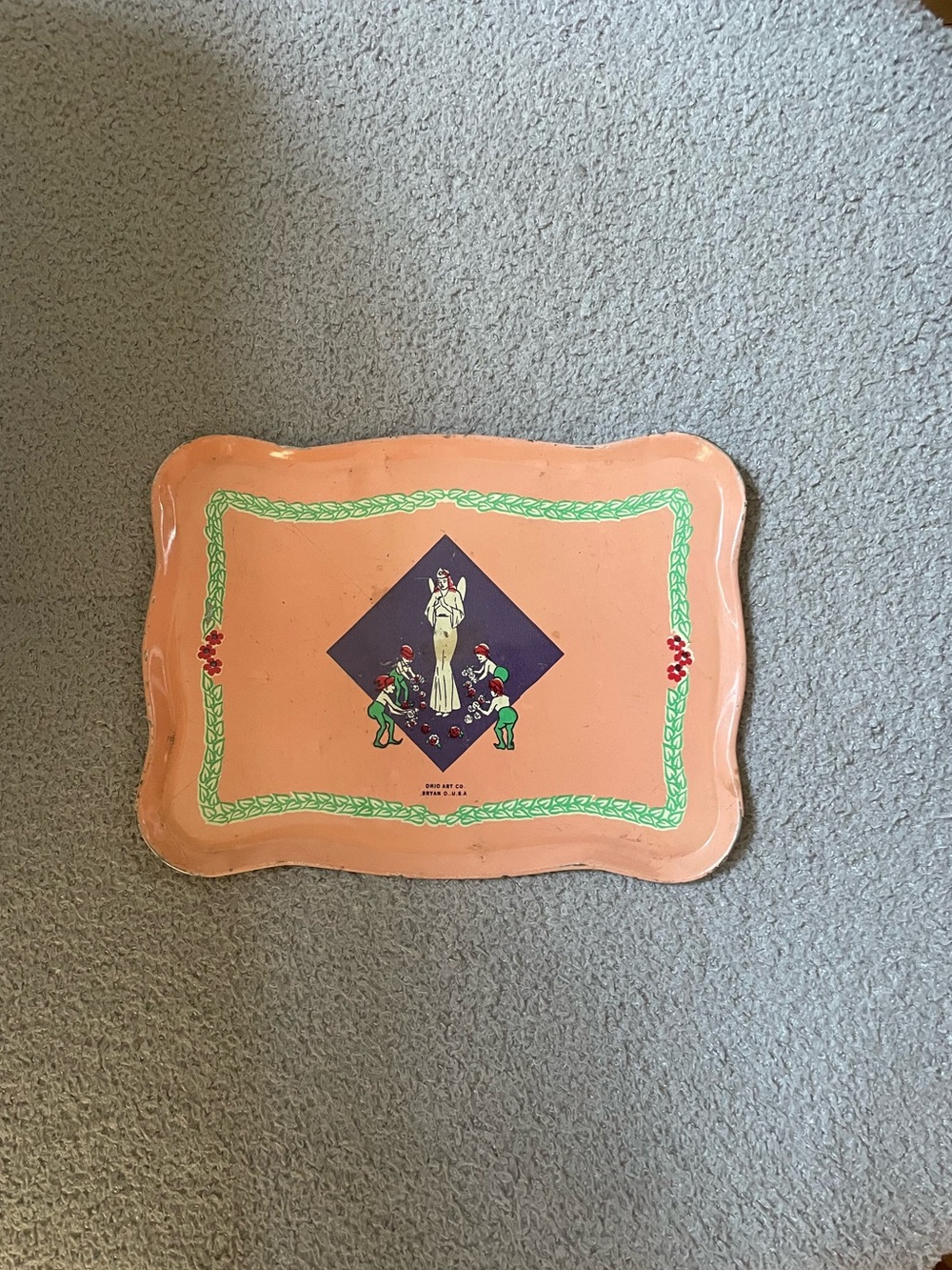 Vintage Ohio Art Fairy Gnome Mini Tray